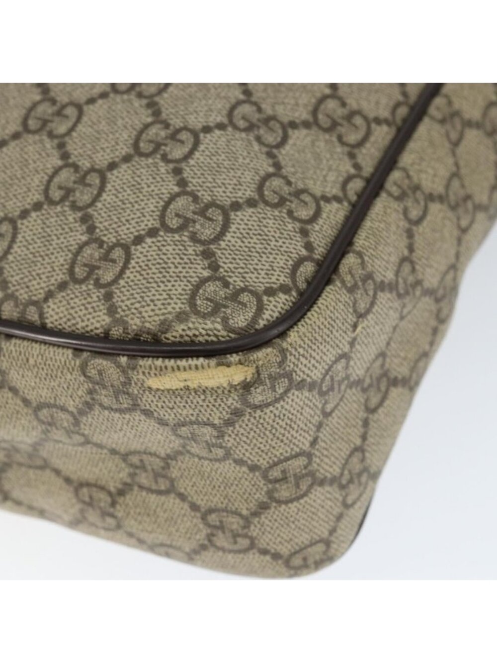 Authentic GUCCI GG Supreme Shoulder Bag PVC Brown Gold 201448 - Picture 15 of 16
